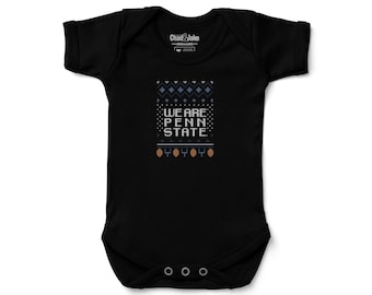 Penn State Nittany Lions Ugly Christmas Sweater Graphic Baby Bodysuit | Official NCAA Licensed Infant Bodysuit