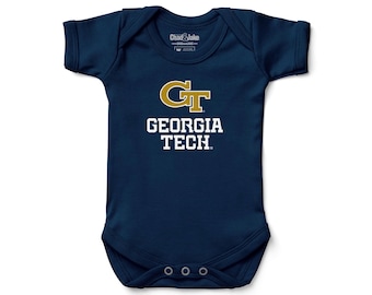 Georgia Tech Yellow Jackets "Wordmark" Logo Baby Bodysuit | Official NCAA Licensed Infant Bodysuit