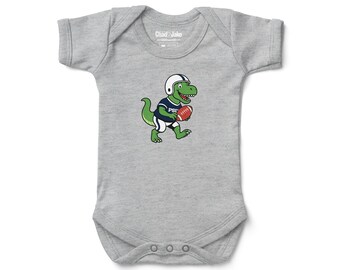 Penn State Nittany Lions Dinosaur Playing Football Baby Bodysuit | Official NCAA Licensed Infant Bodysuit