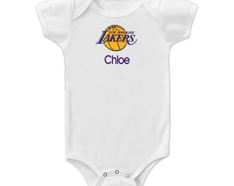 Personalized NBA Los Angeles Lakers Baby Bodysuit, LA Lakers, Staple Center, Lakers Baby Clothes, Lakers Gift, Lakers Baby Boy, Baby Girl