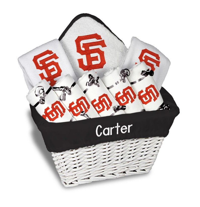 Personalized MLB San Francisco Giants Baby Gift Basket Bibs Etsy