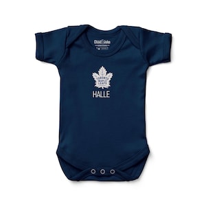 Personalized Toronto Maple Leafs Baby Bodysuit - Custom Blue White Infant Apparel Gift