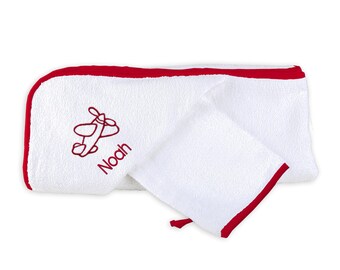 Personalized/Monogrammed Baby Boy Hooded Towel Set with Airplane