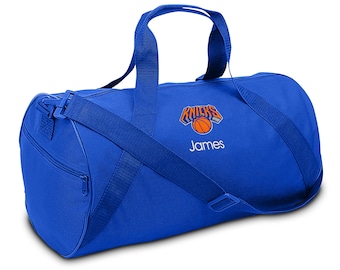 Personalized Youth Duffel Bag - Embroidered NBA New York Knicks Travel Bag with Name, Perfect for Any Outing