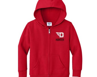 Personalized University of Dayton Toddler Sweatshirt | Official NCAA Kids Full Zip | Custom Embroidered Name | College Gift