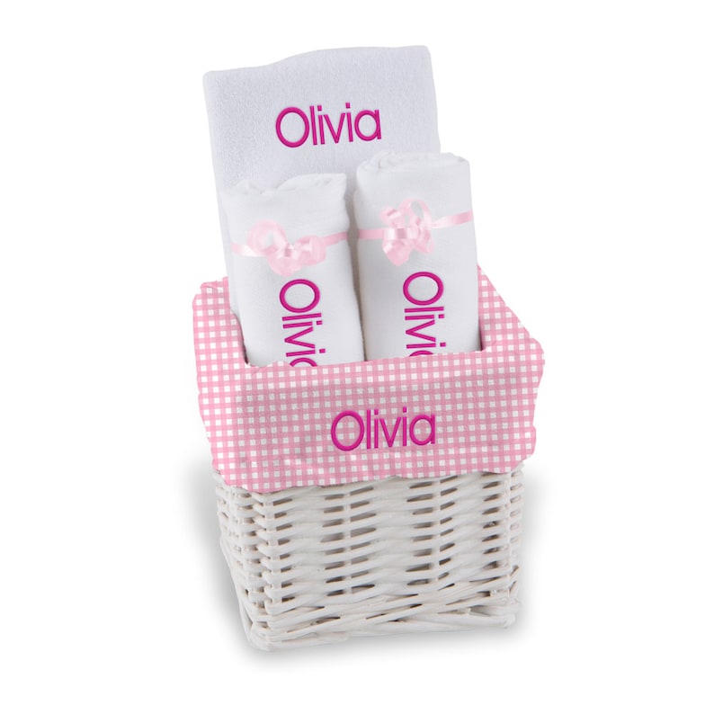 Personalized Baby Gift Basket Baby Girl Gift Basket Bib 2 Etsy