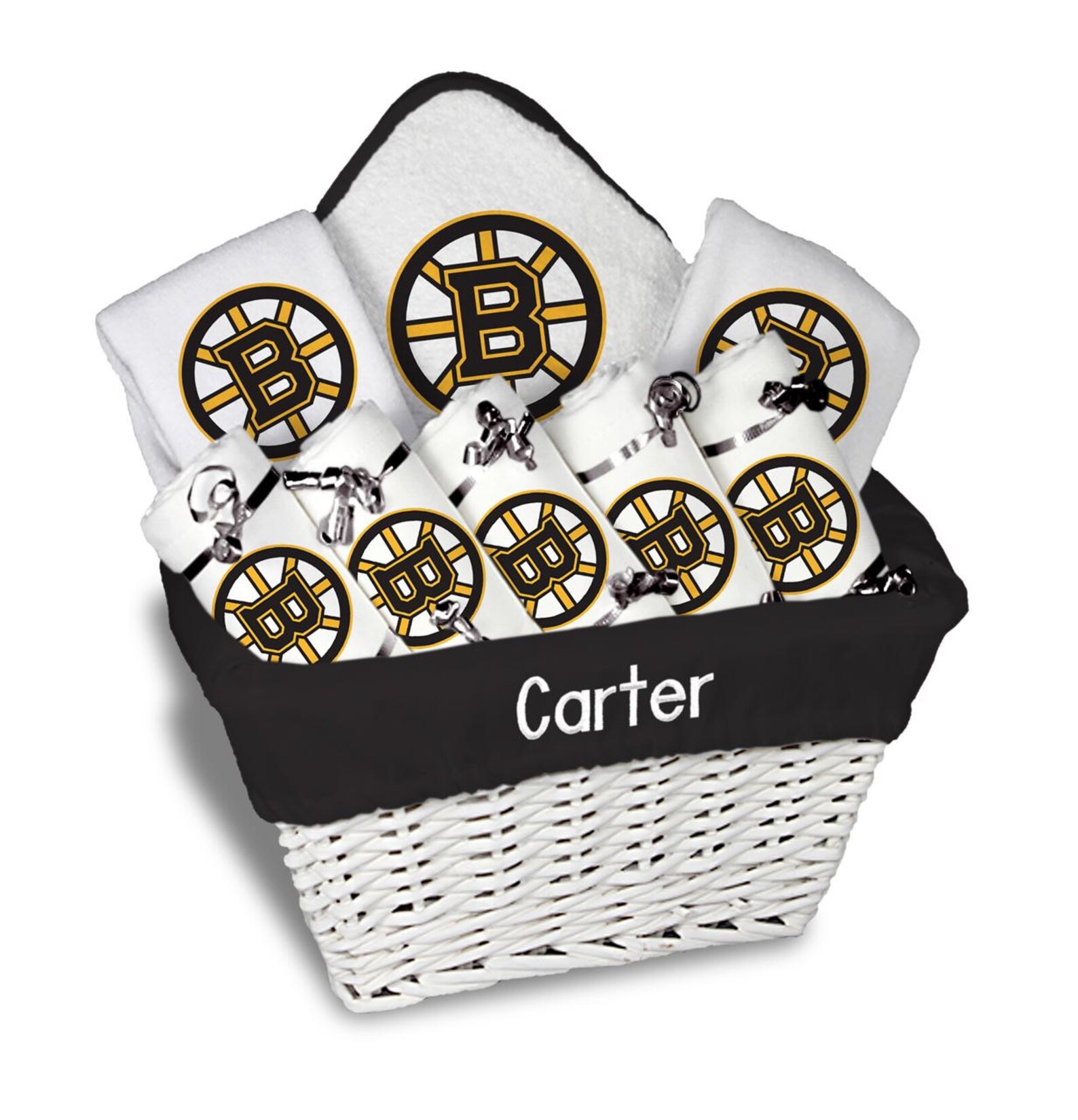 Personalized NHL Boston Bruins Baby Gift Basket Bibs Burp Etsy