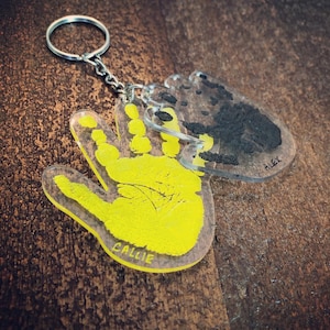 Personalized Handprint or Footprint colored Acrylic Keychains