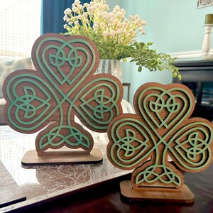 Celtic knot Shamrock wooden shelf decor image 7