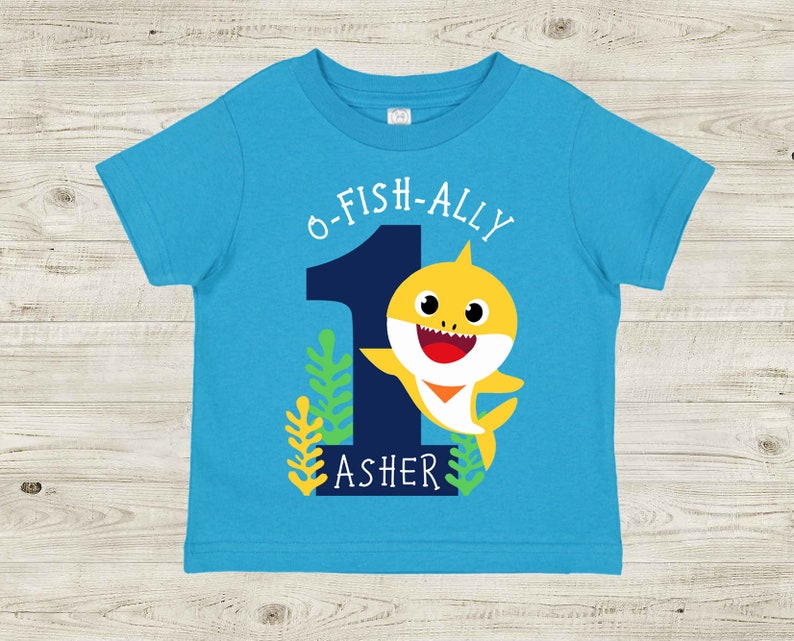 Personalized Baby Shark first birthday tshirt or bodysuit Etsy