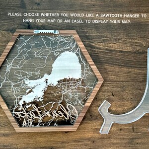 Custom Engraved Hexagon Map in Acrylic and Wood - Etsy