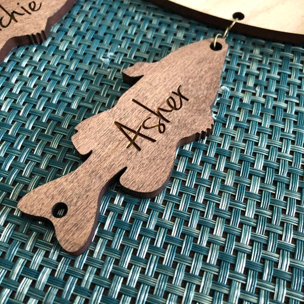 Additional personalized wooden fish for "Papa's Keepers" sign