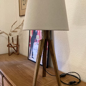 Table lamp base / Tripod table lamp BASE / Antique Wood Tripod table lamp BASE / Handmade Old wood Tripod table lamp BASE