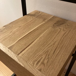 Nachttisch aus Eichenholz mit Metallrahmen / Nachttisch aus Holz mit Schublade / Nachttisch zur Wandmontage / Nachttisch zur Bodenmontage Bild 10