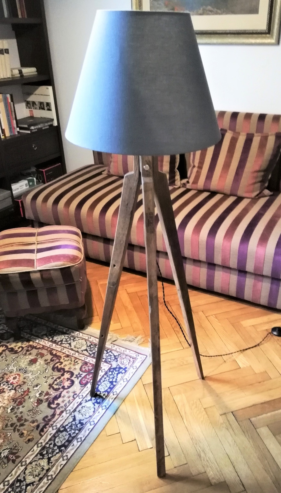 Tripod Floor Lamp BASE / Wood Floor Lamp Base / Antique Wood Etsy
