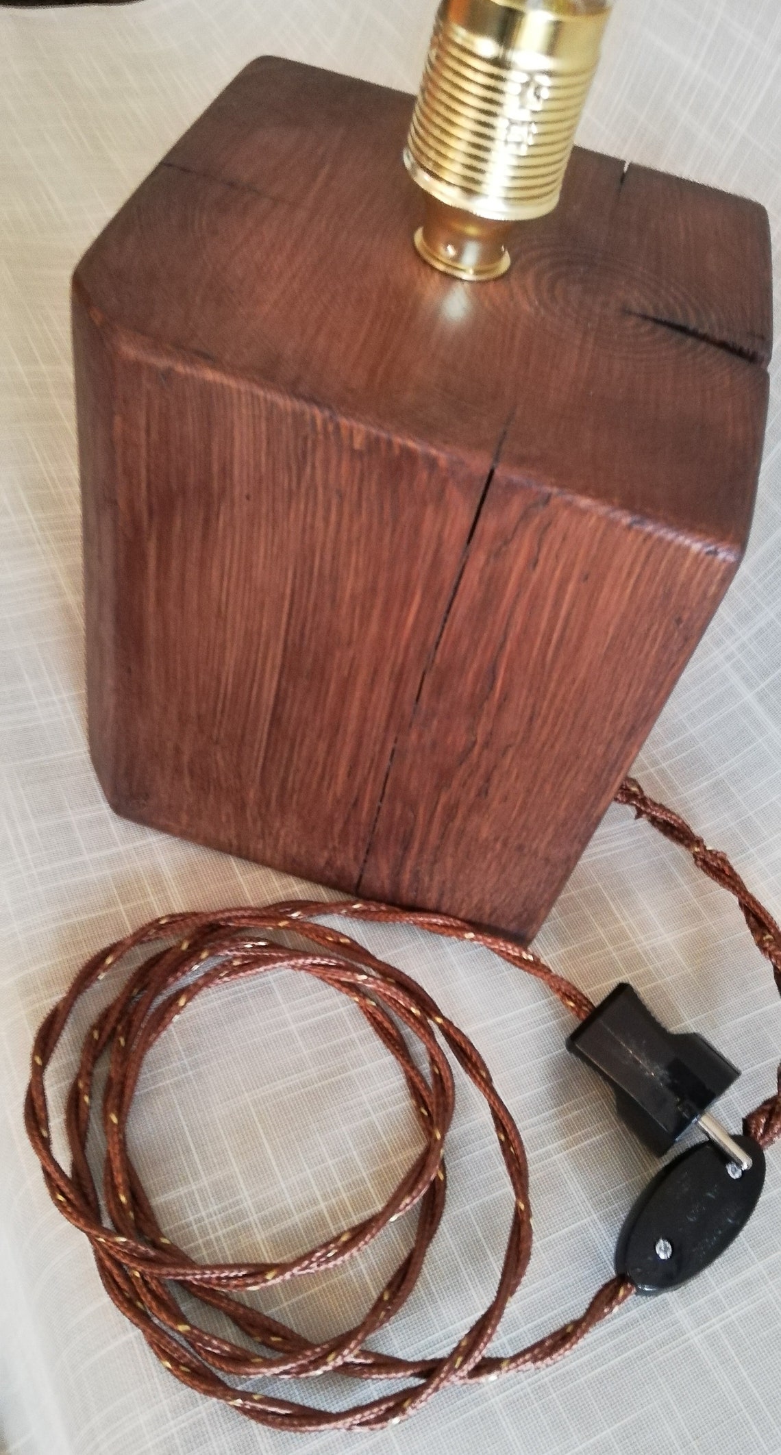 Wood block Table lamp / Reclaimed wood Large block Deco lamp / Etsy