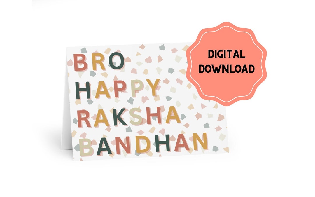 Modern Raksha Bandhan Card Rakhi Card Printable Only - Etsy