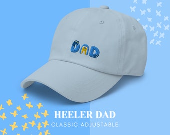 DAD hat - Blue Dog Heeler, Gift for Dad, Birthday Party, Blue Heeler Costume