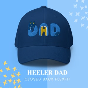 DAD Hat, FLEXFIT,  Blue Heeler Dad Halloween Costume, Gift for Dads, Birthday party blue heeler hat