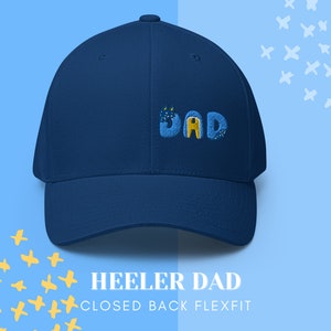DAD Hat - FLEXFIT - Blue dog Heeler, Father’s Day Gift for Dads,  Birthday Party, Blue Heeler Costume