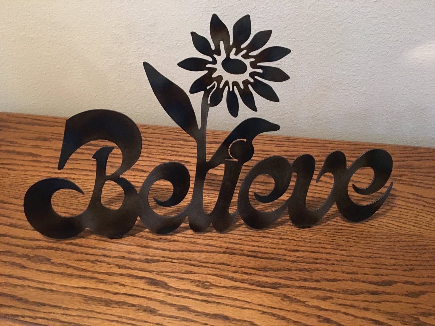 Believe the Word Believe Wall Art Table Top Words Metal Etsy