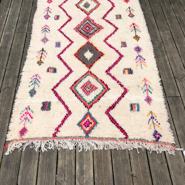 Azilal rug handmade in wool 145x230 cm, Berber rug in color