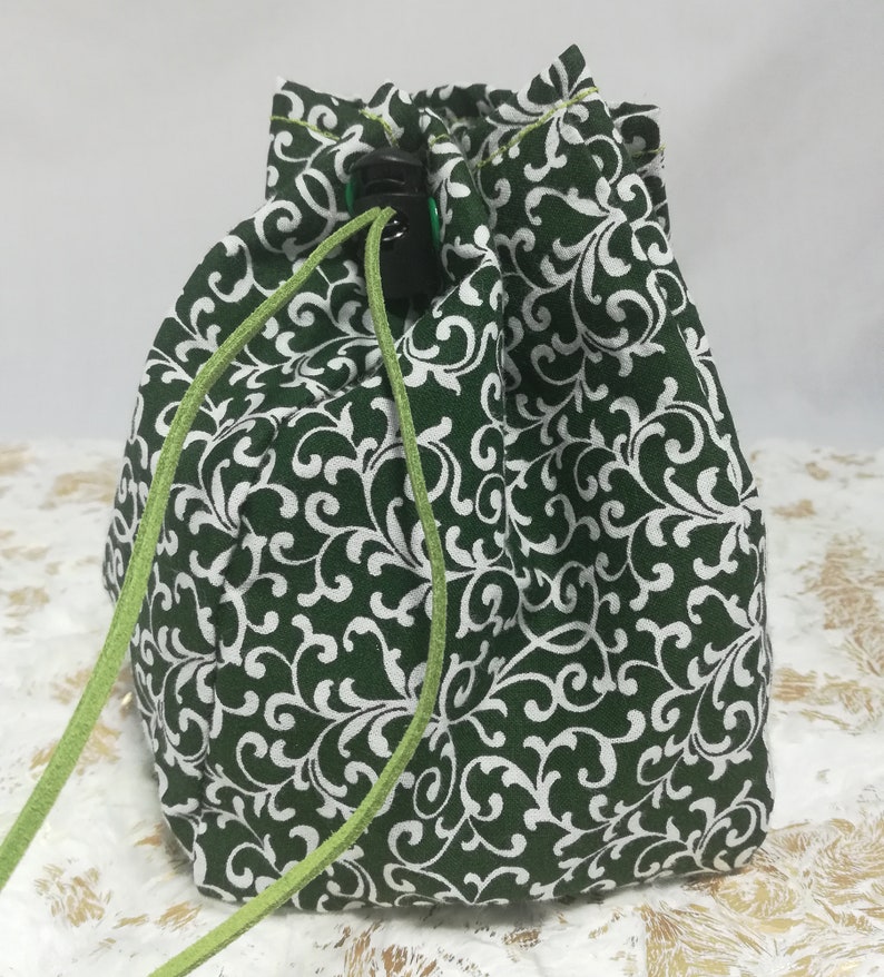 Drawstring Pouch Dice Bag Drawstring Bag Cotton Drawstring Bag Marble Bag Poison Ivy Green Drawstring Bag