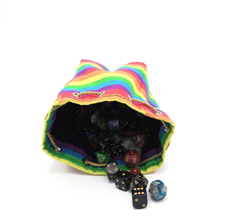 LGBT Pride Bag DND Drawstring Bag Rainbow Dice Bag Dungeons and Dragons