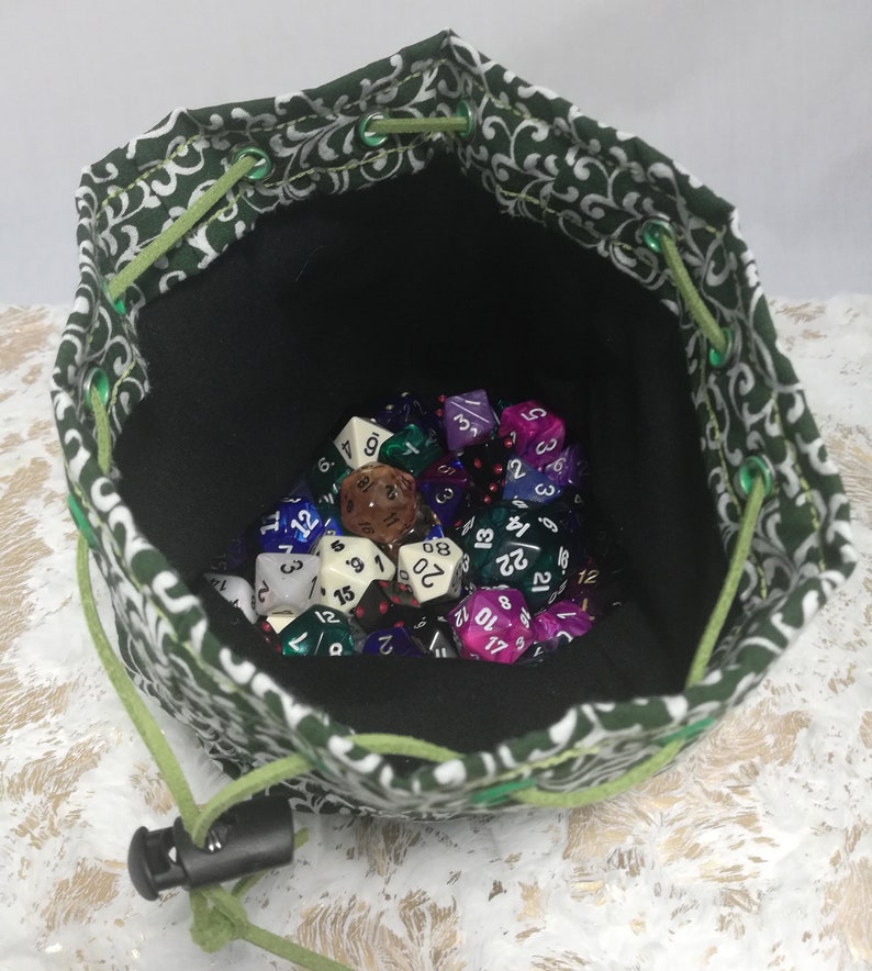 Drawstring Pouch Dice Bag Drawstring Bag Cotton Drawstring Bag Marble Bag Poison Ivy Green Drawstring Bag