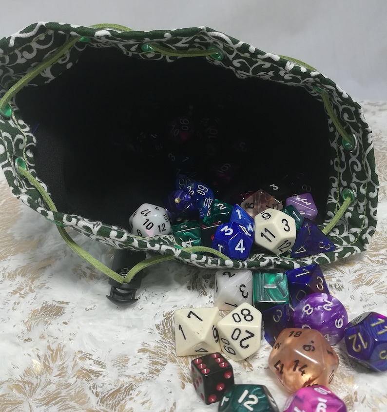Drawstring Pouch Dice Bag Drawstring Bag Cotton Drawstring Bag Marble Bag Poison Ivy Green Drawstring Bag