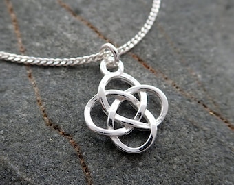 Sterling Silver Celtic Knot Necklace Pendant: Dainty Celtic Jewellery