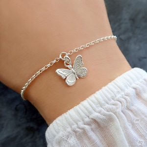 Sterling Silver Butterfly Bracelet - 925 Sterling Silver, Silver Bracelet, Butterfly Jewelry, Bridesmaid Gifts