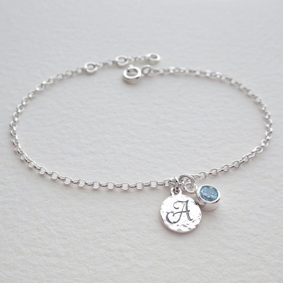 Abbott Lyon Silver Alphabet Bracelet Birthstone Little Luxe Letter