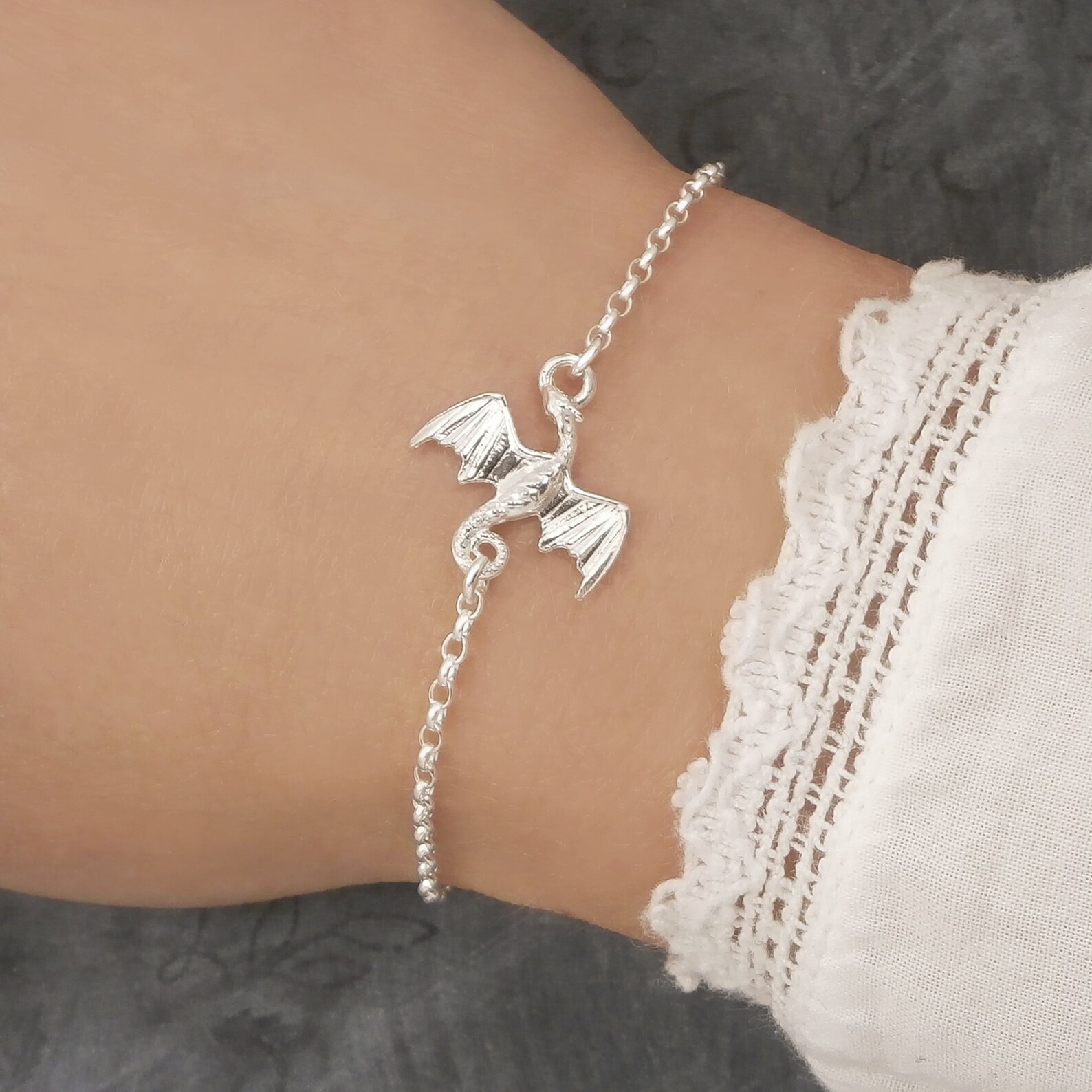 Sterling Silver Dragon Bracelet Dragon Bracelet Dragon Etsy UK