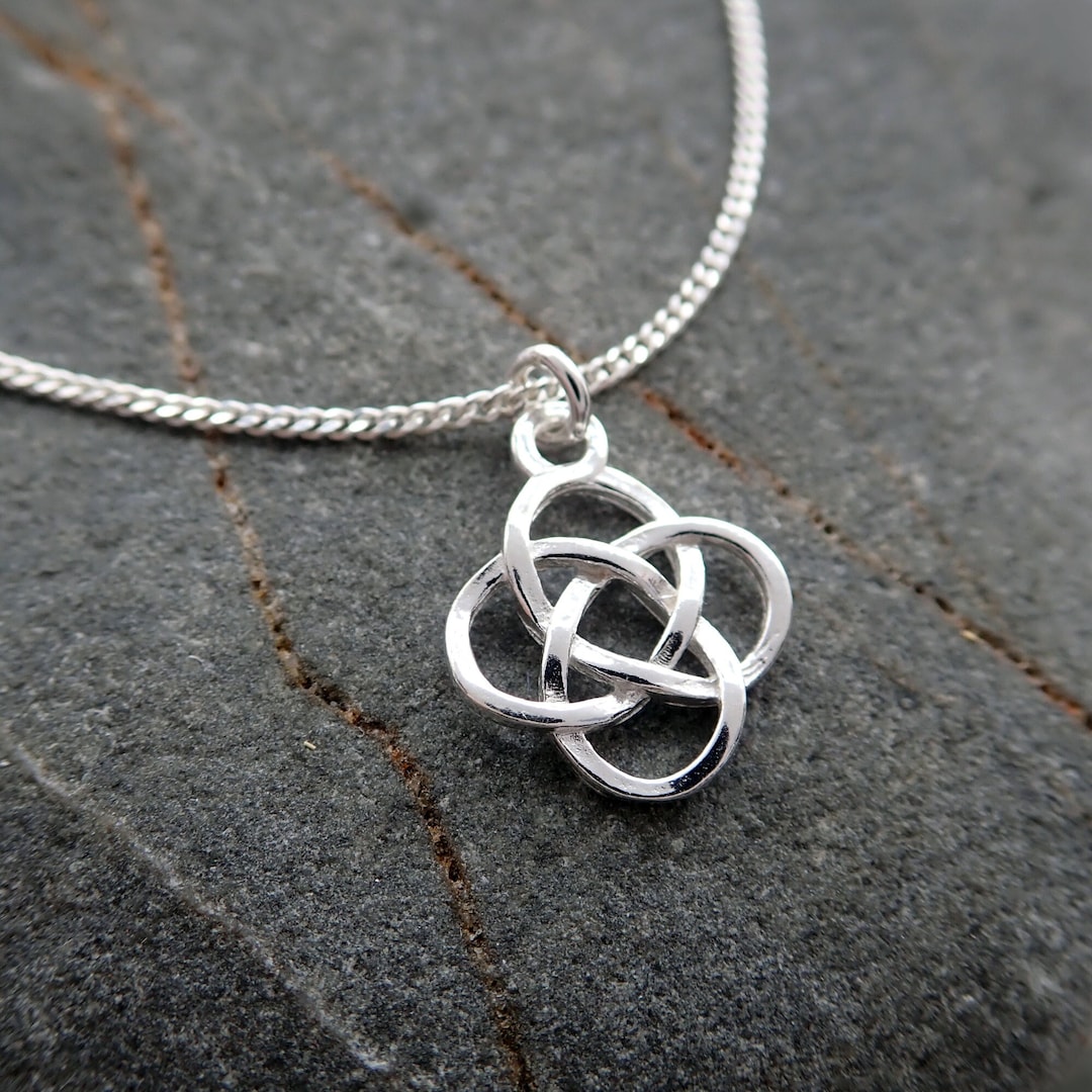 Sterling Silver Celtic Knot Necklace, Silver Celtic Knot Pendant