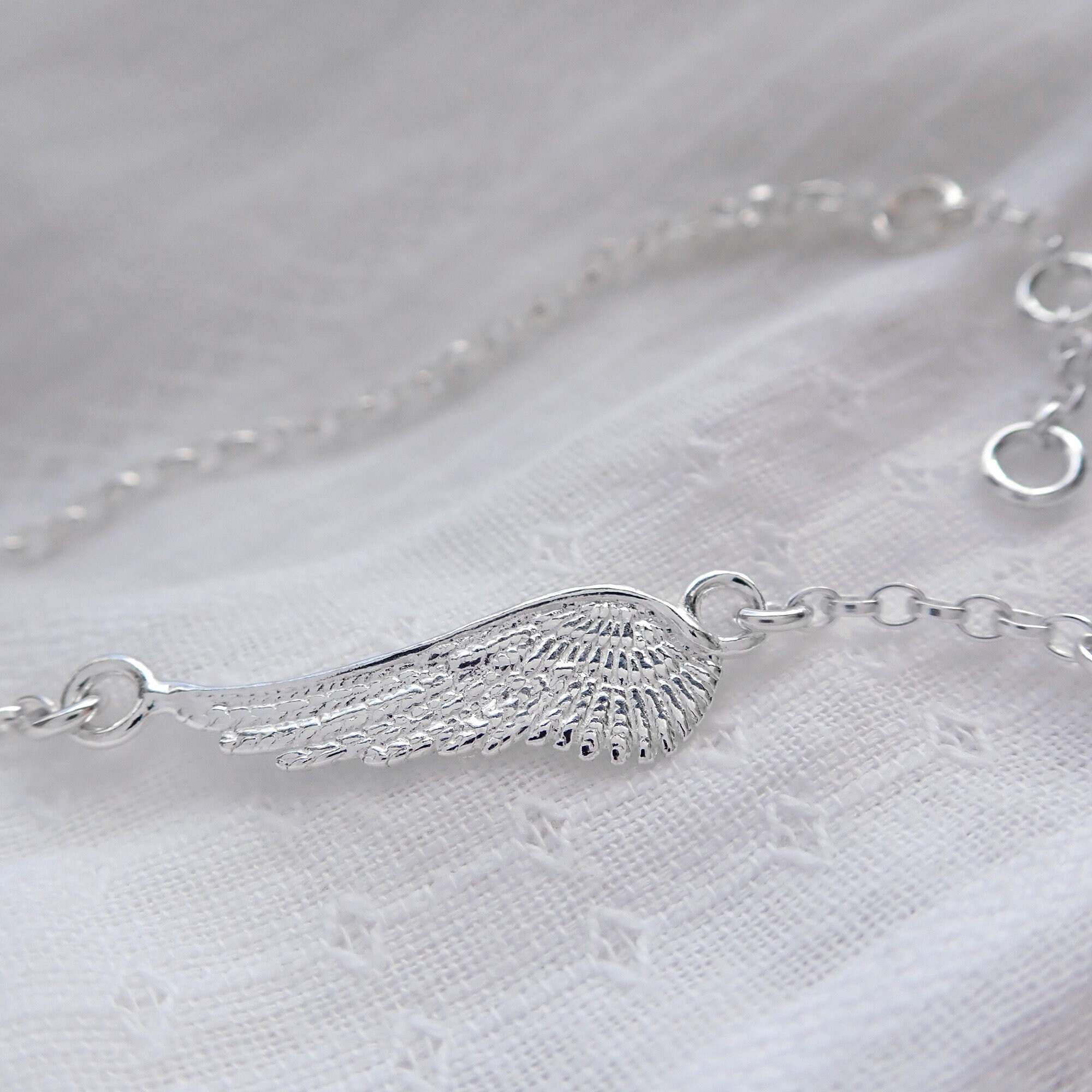 Sterling Silver Angel Wing Bracelet Silver Angel Wing Etsy UK
