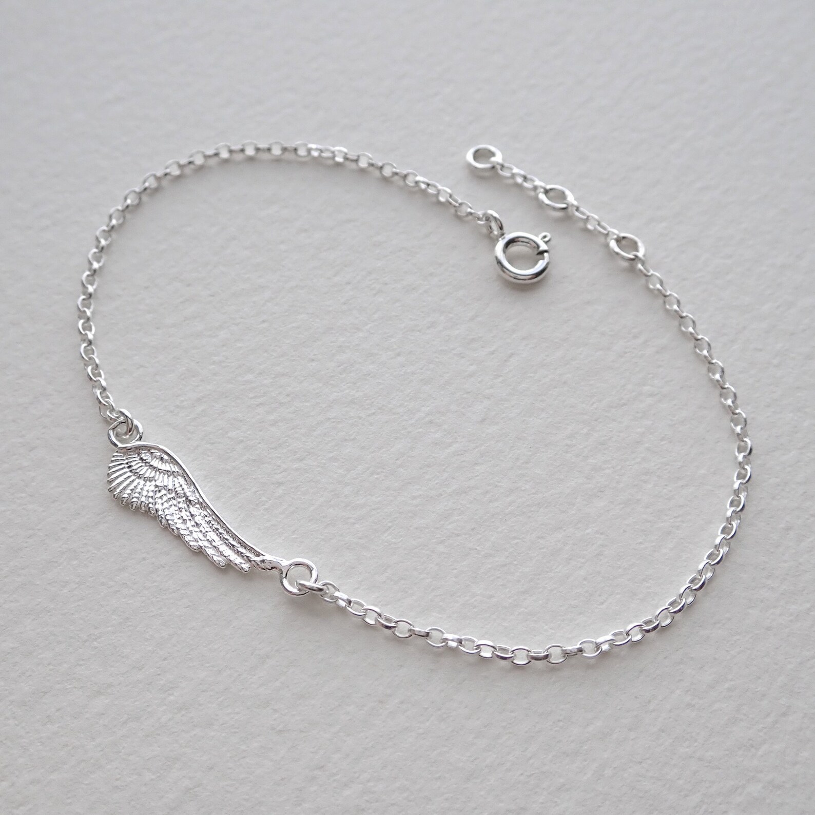 Sterling Silver Angel Wing Bracelet Silver Angel Wing Etsy UK