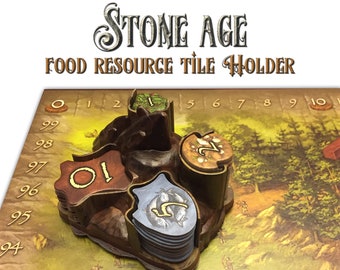 Food Tile Holder ~ Stone Age Resource Holder ~ Stone Age Game Accessory ~ Gamer Gift ~ Geek Gift ~ Stone Age Food Tiles ~ Game Organization