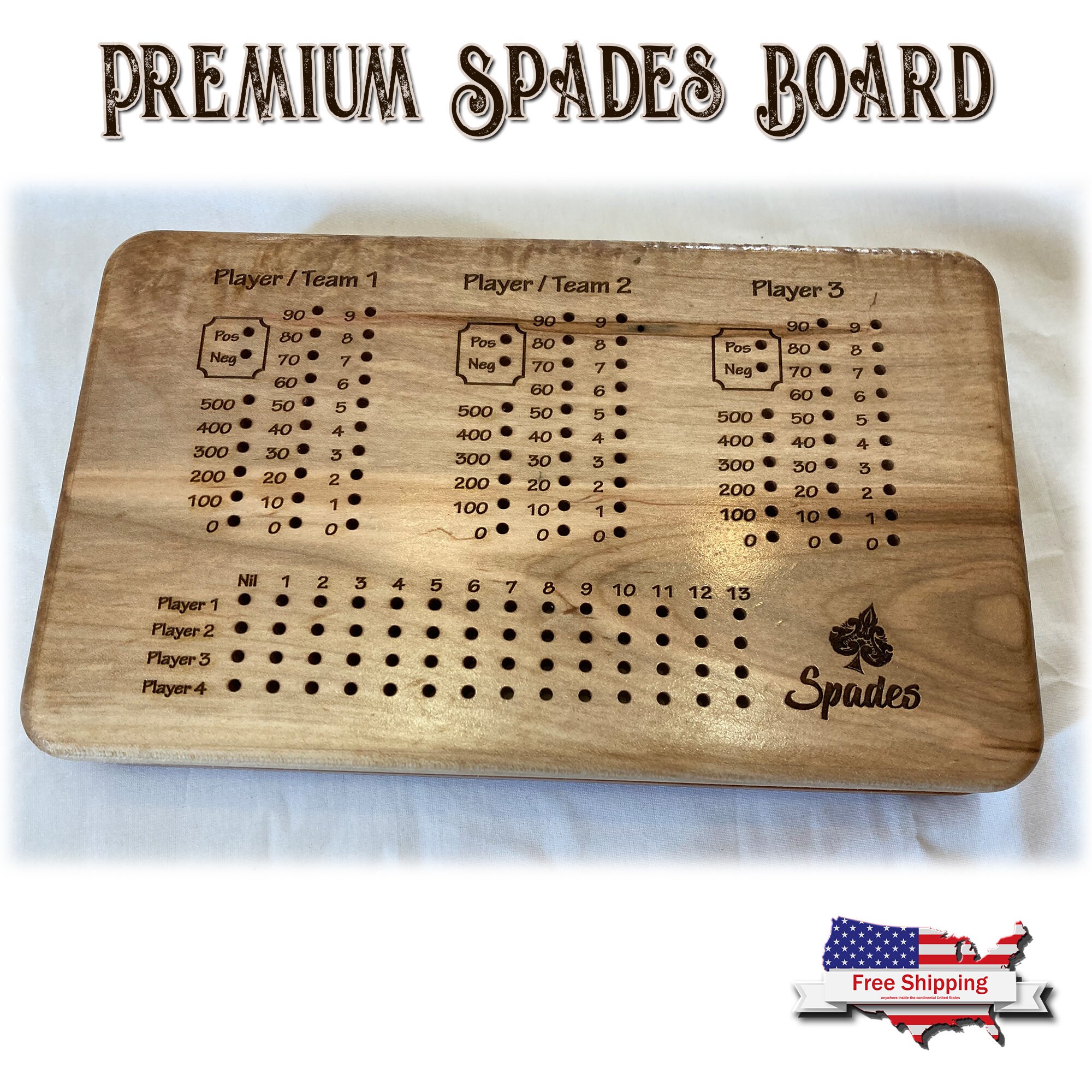 Premium Spades Board Card Games Spades Game Night Etsy