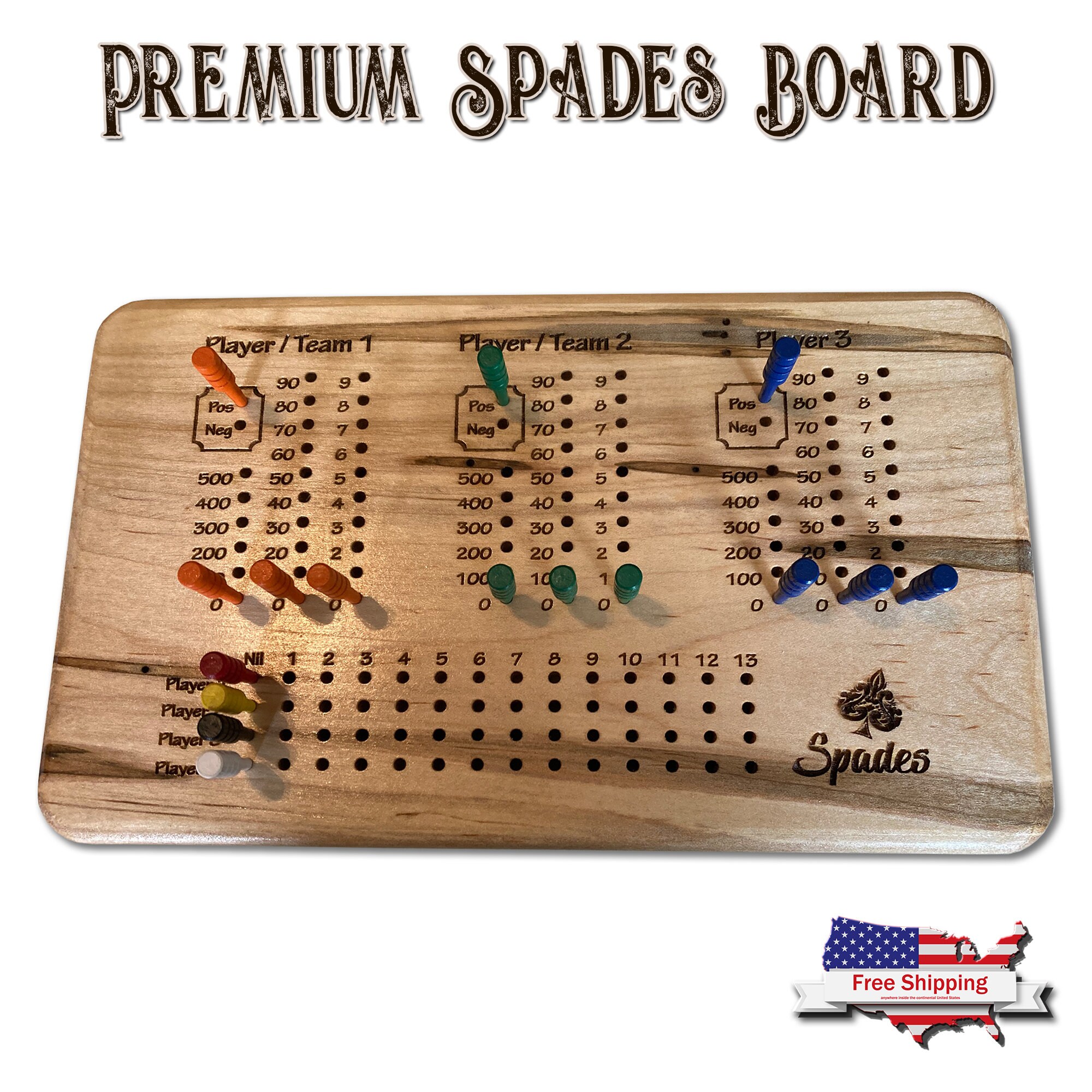 Premium Spades Board Card Games Spades Game Night Etsy