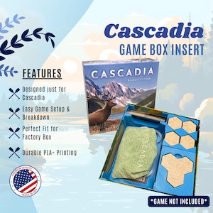 Game Organizers ~ Game holders for Factory Boxes ~ Cascadia Organizers ~ Gifts for Gamers ~ Game Storage Trays ~ 3D Printed Holders