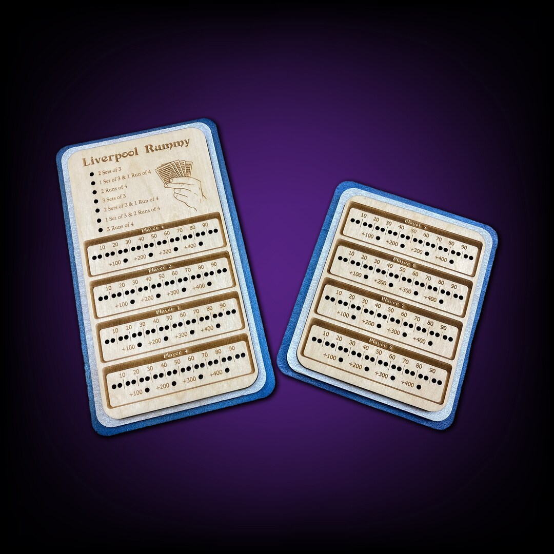Liverpool Rummy Board ~ Card Games ~ Rummy ~ Game Night ~ Gifts for Him ~ Family Game ~ Wood ...