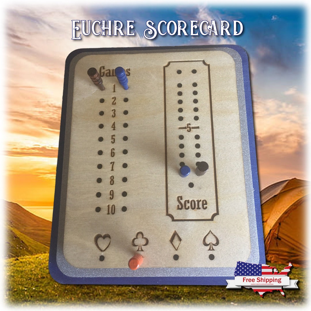 Euchre Score Card Card Games Game Night Gifts for Him Etsy