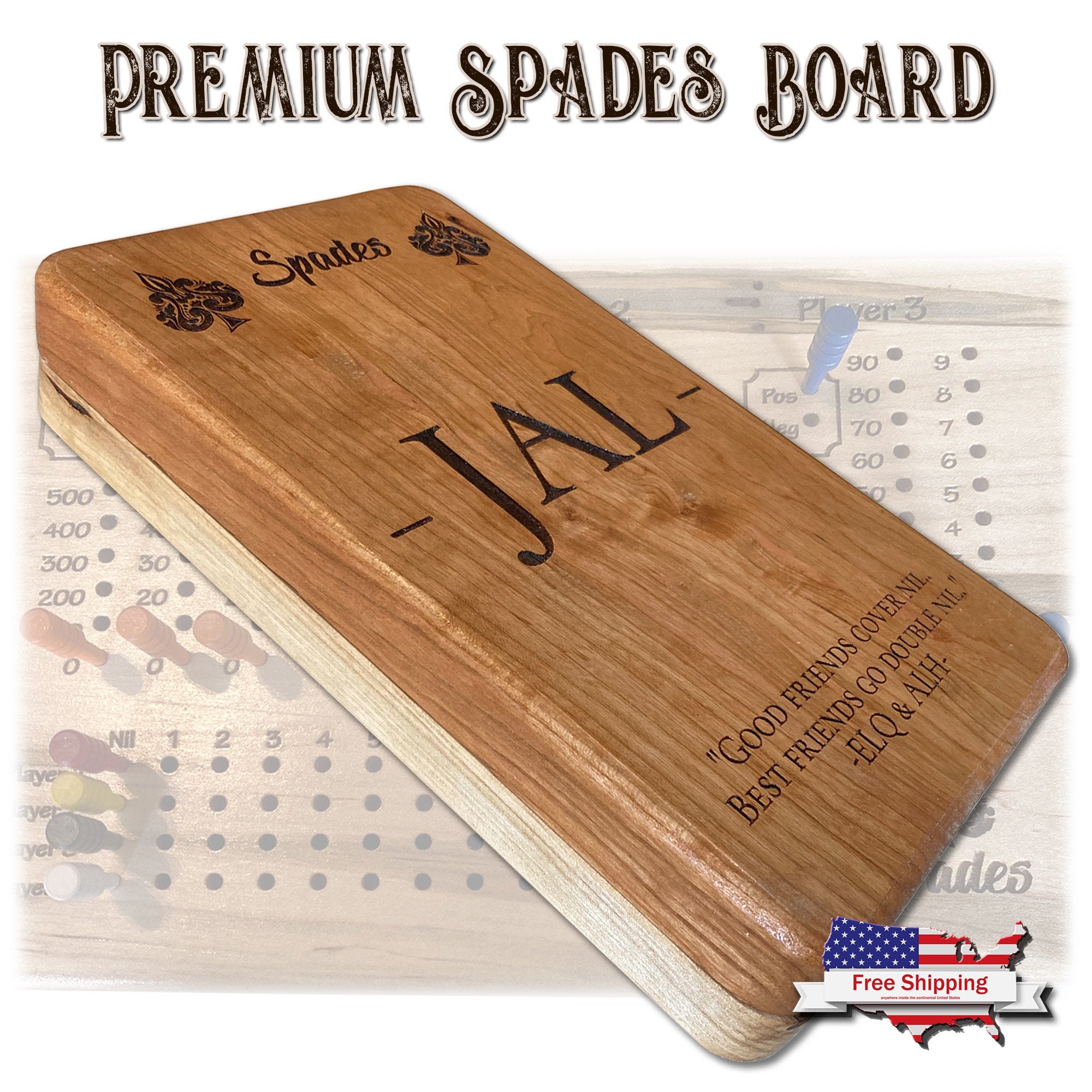 Premium Spades Board Card Games Spades Game Night Etsy