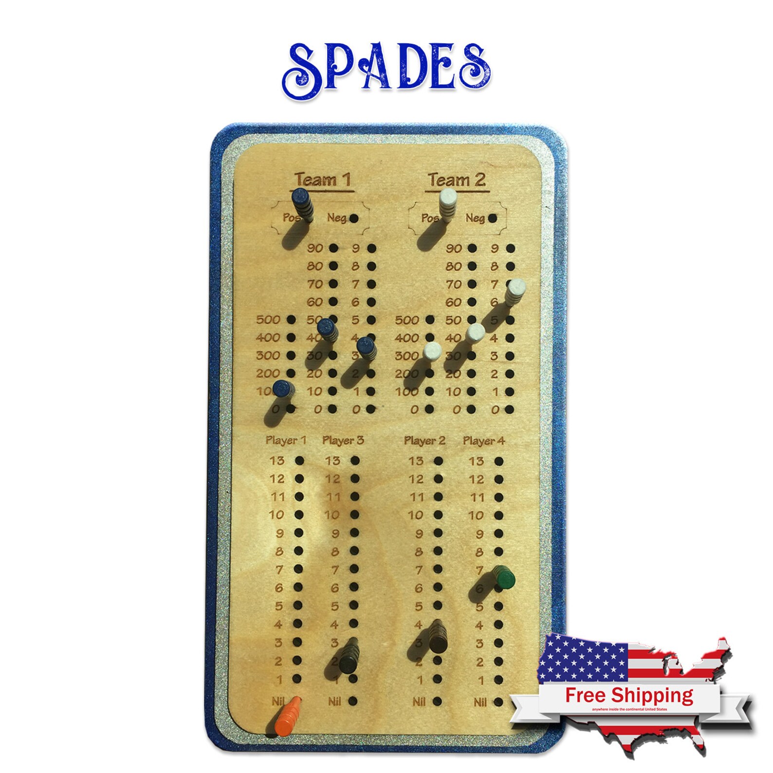 Spades Score Board Card Games Game Night Gifts for Etsy