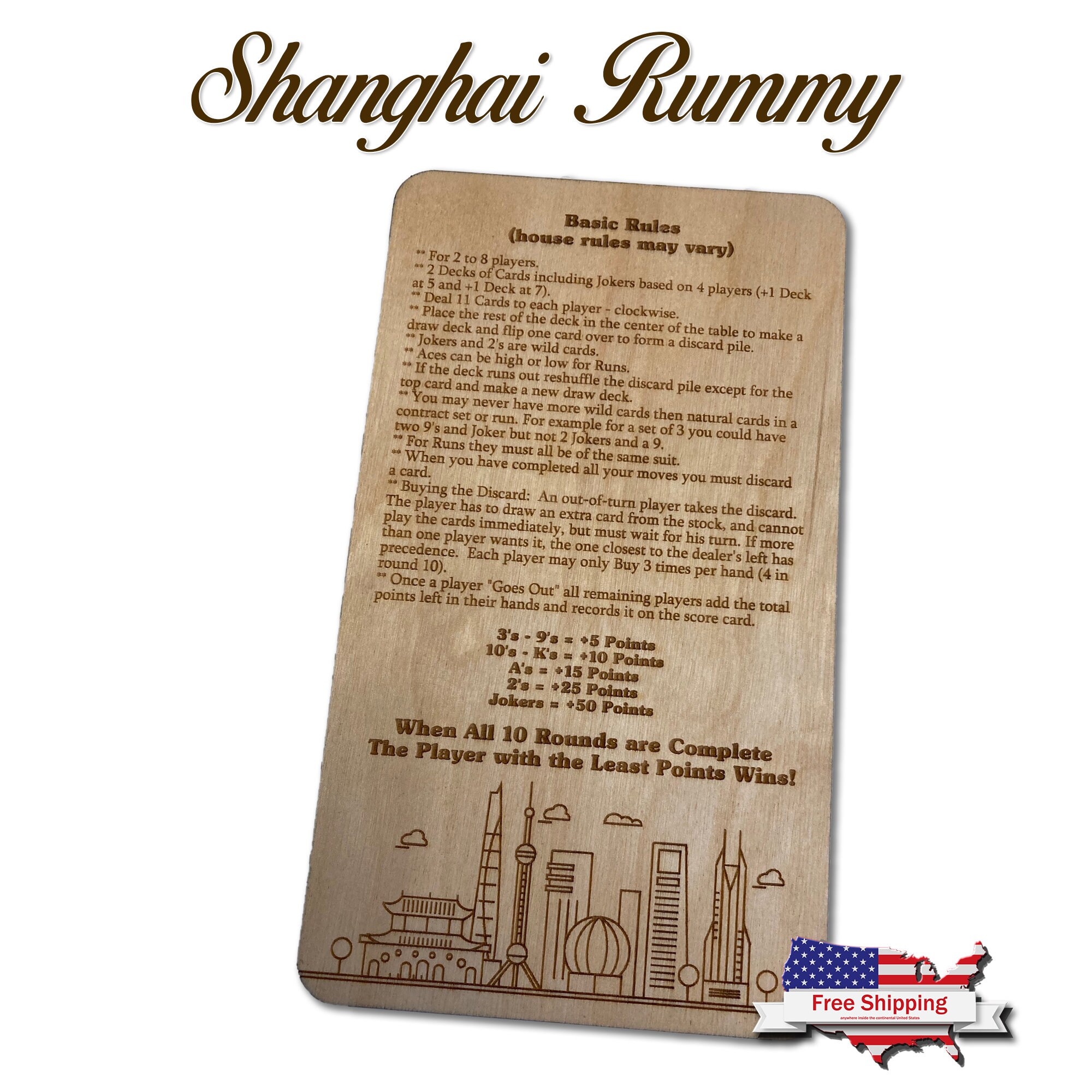 Shanghai Rummy Board Card Games Rummy Game Night Gifts - Etsy