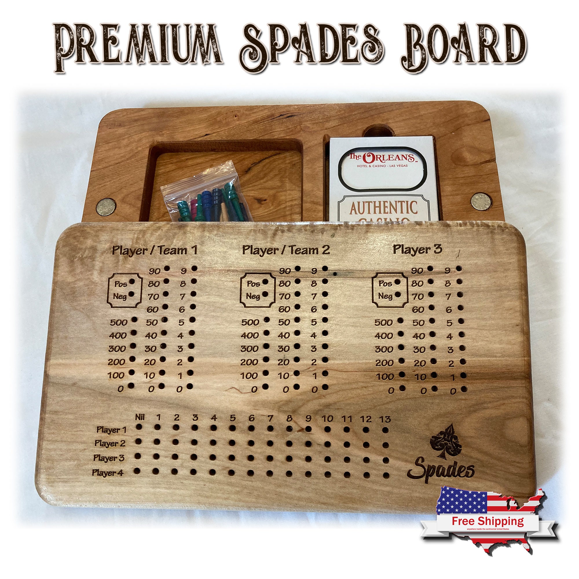 Premium Spades Board Card Games Spades Game Night Etsy