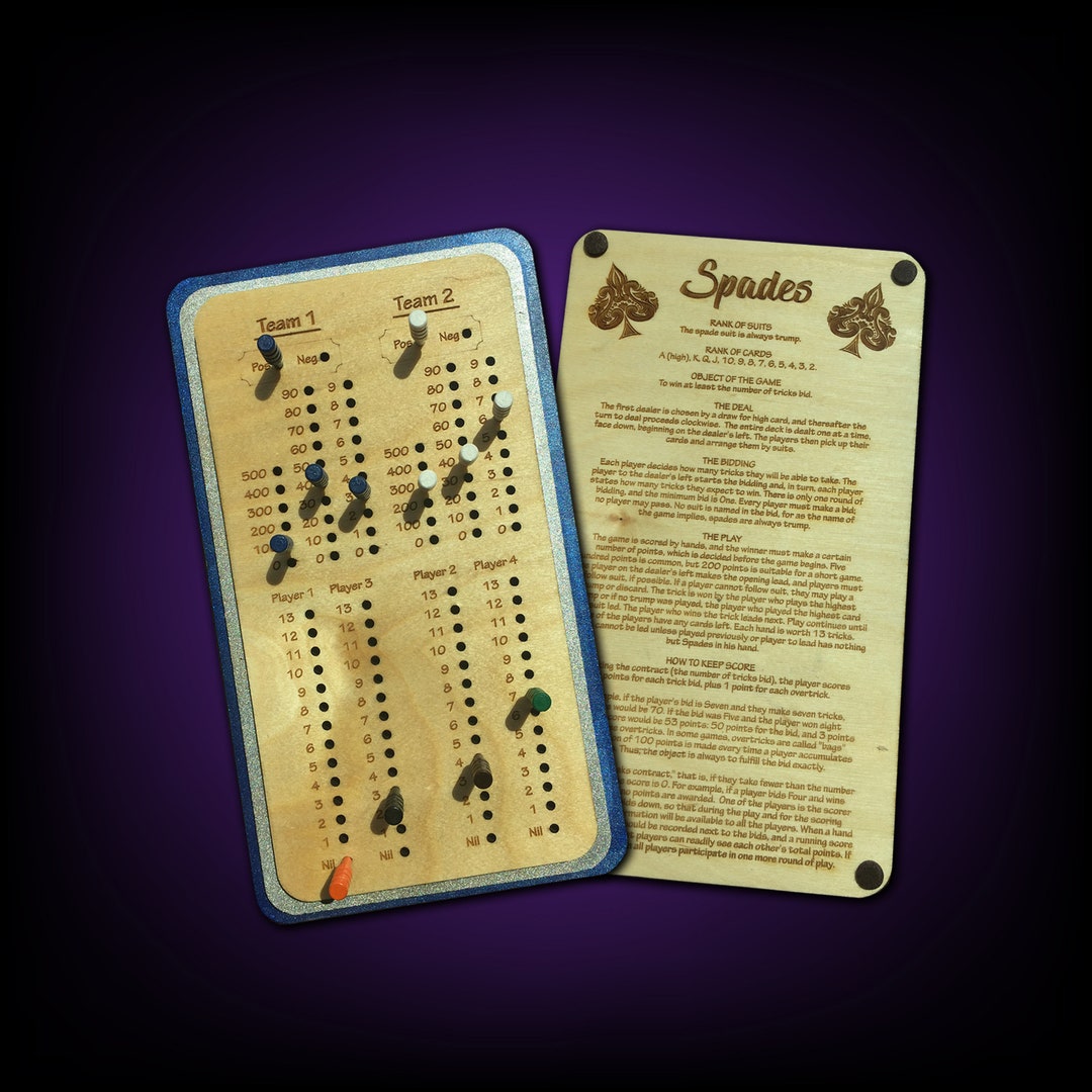 Spades Score Board Card Games Game Night Gifts for Family Family Game