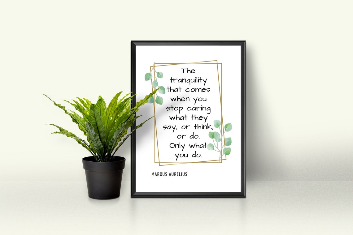 Marcus Aurelius citeren kunst STOP CARING over wat anderen