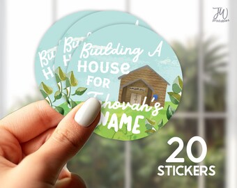 JW 2 inch Stickers Labels - For Baptism gifts, Pioneer Gifts, and Convention Gifts - LDC RBC Volunteer Kingdom Hall Construction